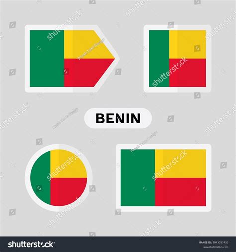 Set 4 Symbols Flag Benin Stock Vector (Royalty Free) 2043053753