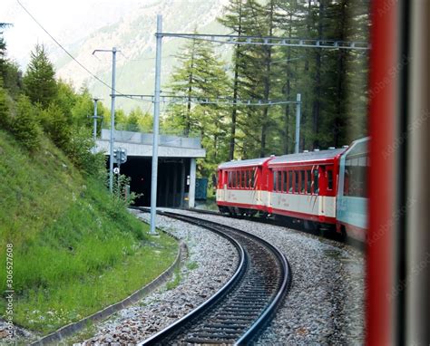 unterwegs mit der Matterhorn-Gotthard-Bahn Stock Photo | Adobe Stock