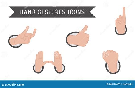 Set Of Different Hand Gesture Icons Vector Stock Vector Illustration Of Gesture Human 268146475