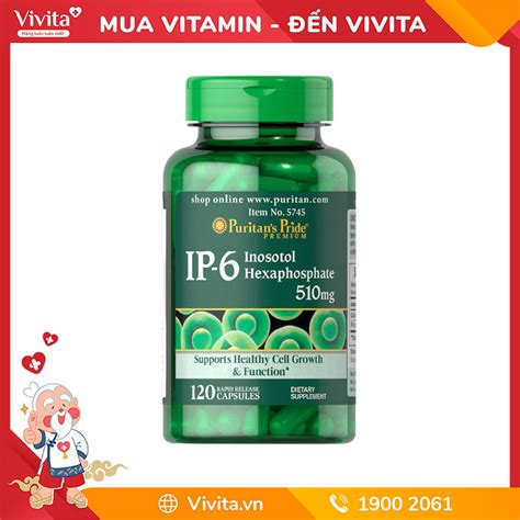 Puritans Pride Ip 6 Inositol Hexaphosphate 510mg Mới 120 Viên