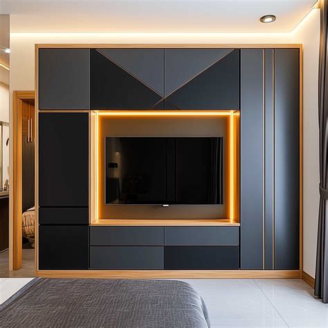 50 Bedroom TV Unit Designs In Black For A Sleek And Sophisticated Look