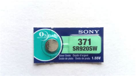 1x MuRata Ex SONY 371 SR920SW 1 55V Silver Oxide EXP 03 2025 JAPAN