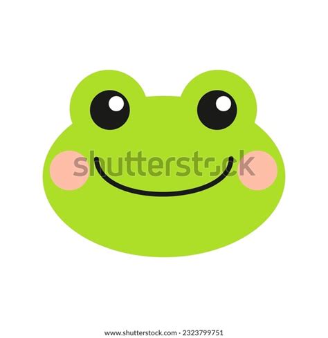 Flat Simple Cute Cartoon Frog Face Stock Vector (Royalty Free) 2323799751 | Shutterstock