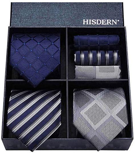 HISDERN Lot 3 PCS Classique Elegant Pour Des Hommes Ensemble De Cravate