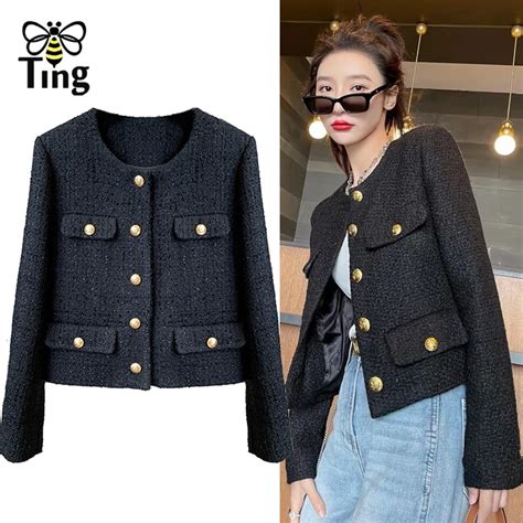 Tingfly Designer Fashion Button Single Breasted Short Jacke Coat Women