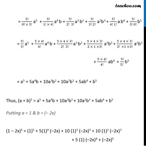 Ex 71 1 Expand 1 2x5 Chapter 8 Class 11 Binomial