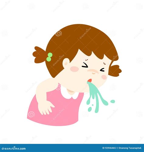 Ill Girl Vomiting Cartoon Vector Illustration Cartoon Picture