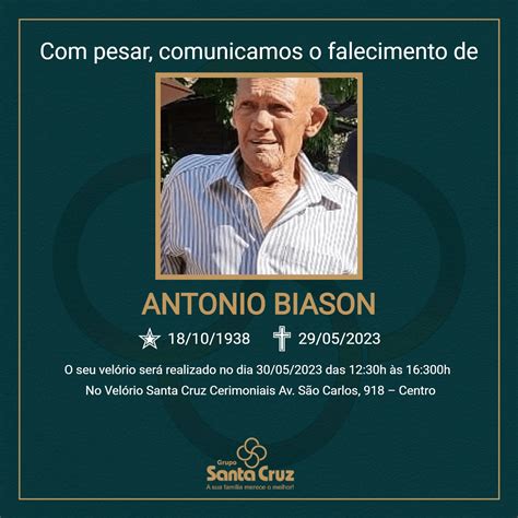 Grupo Santa Cruz Comunica O Falecimento Aos Anos De Antonio Biason