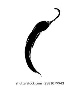 Silhouette Hot Chili Pepper Pod Vector Stock Vector Royalty Free 2381079943 Shutterstock