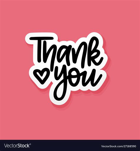 Hand Drawn Thank You Paper Speech Bubble Vector Image