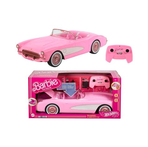 Hot Wheels RC Barbie Corvette, Battery-Operated Remote-Control Toy Car from Barbie The Movie ...