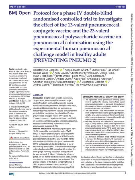 PDF Protocol For A Phase IV Double Blind Randomised Controlled Trial