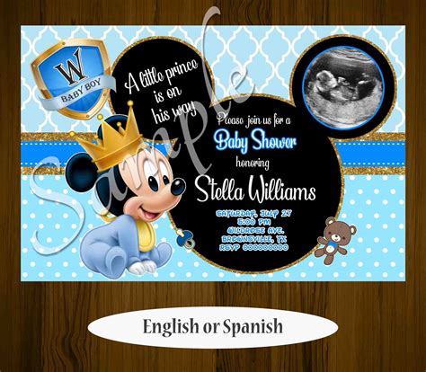 Invitations Announcements Invitations Baby Boy Onesie Baby Mickey