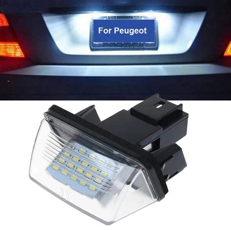 L Mpada Led Para Placa De Carro V Para Peugeot