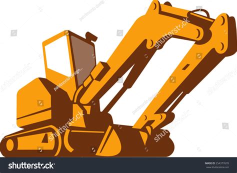 Vector Illustration Bulldozer Viewed Front Side Stock Vector (Royalty Free) 254377678 | Shutterstock