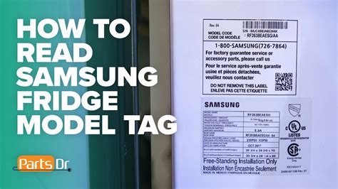 How To Locate And Read Samsung Refrigerator Model Tag Youtube