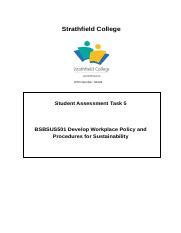 Bsbsus Assessment Task Docx Strathfield College Rto Number