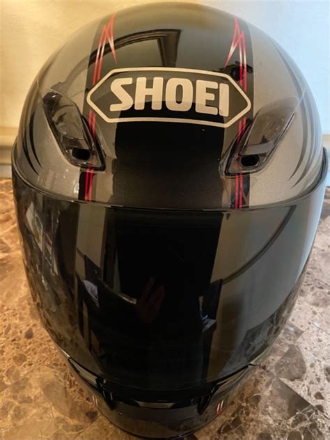 Shoei Xl Rf1000 Tribal Graphics Motorcycle Helmet Black Gray Red Dark