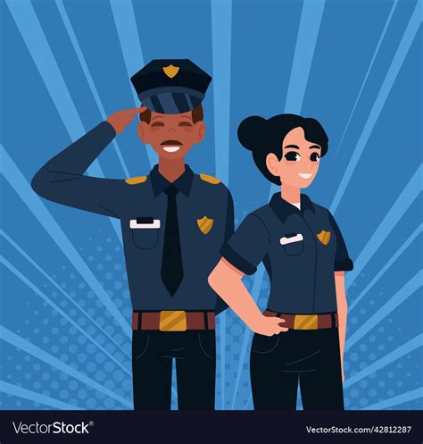 Policeman And Woman Professions Royalty Free Vector Image