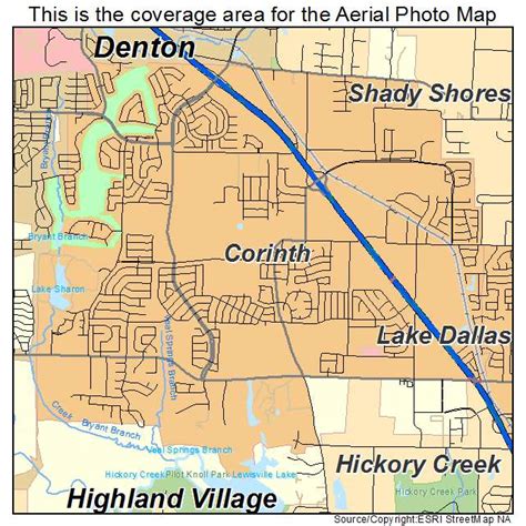 Aerial Photography Map of Corinth, TX Texas