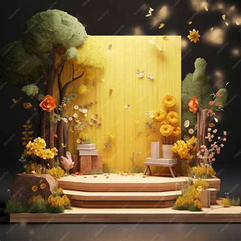 Premium AI Image | wooden stage design advertising