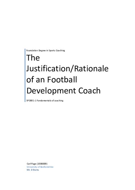 Pdf The Roles And Responsibilities Of A Coach Football Development Coach