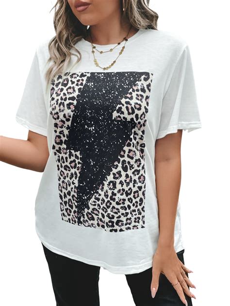 Soly Hux Women S Plus Size Oversized Graphic Tees Letter Print Half