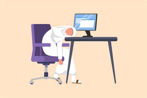 Premium Vector Business Flat Cartoon Style Drawing Depressed Arab