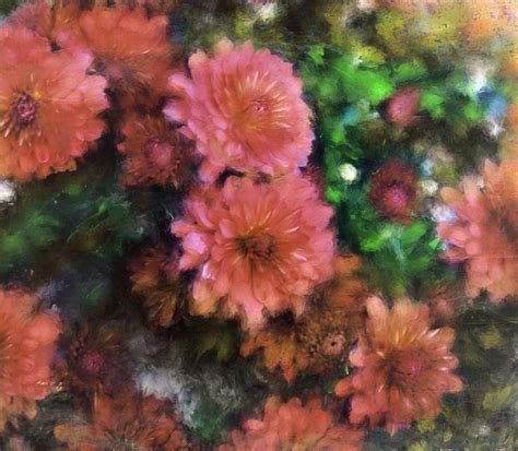 Bronze And Pink Mums Painting By Sand And Chi Fine Art America