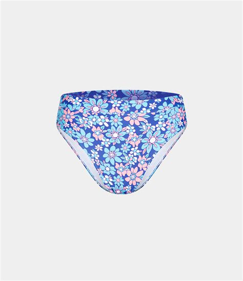 Women S Triangle Blue Flowers Bikini Bottom HALARA