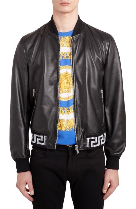 Versace Leather Bomber Jacket Nordstrom