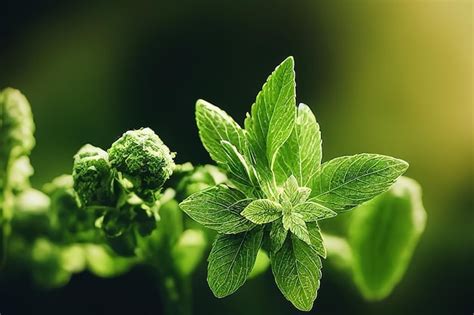 Premium Photo A Green And White Background With A Bunch Of Mint