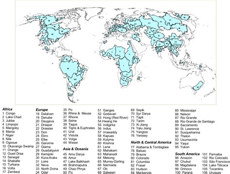 World Map Rivers Labeled