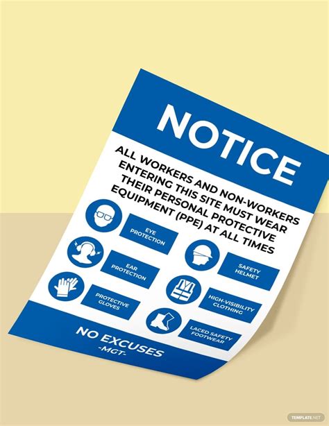 Personal Protective Equipment Ppe Poster Template Illustrator Indesign Word Apple Pages