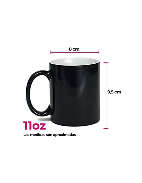 Taza cerámica mágica negra mate con caja