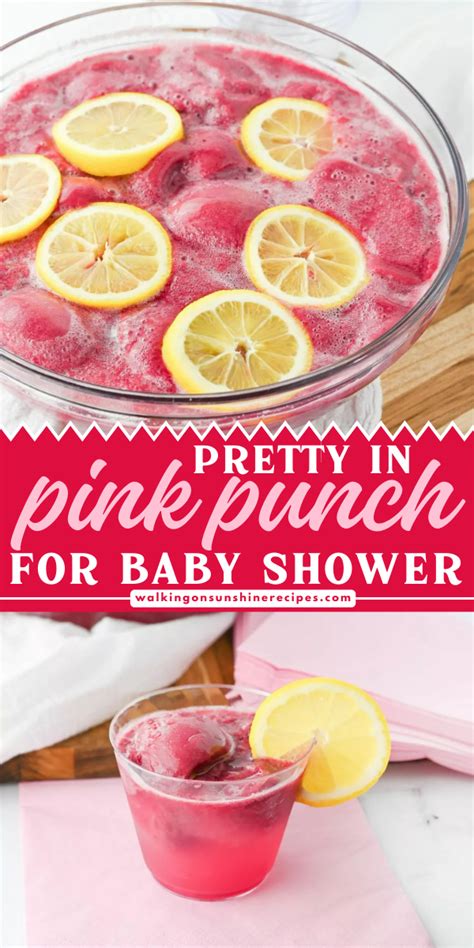 Pretty In Pink Punch For Baby Shower Recipe In 2024 Lemonade