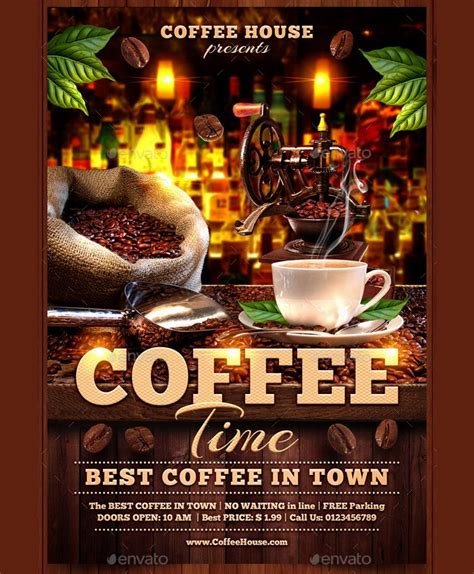 Coffee shop flyer template ms word - pirillyX