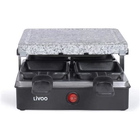 Livoo Appareil Raclette Personnes Doc Noir Cdiscount