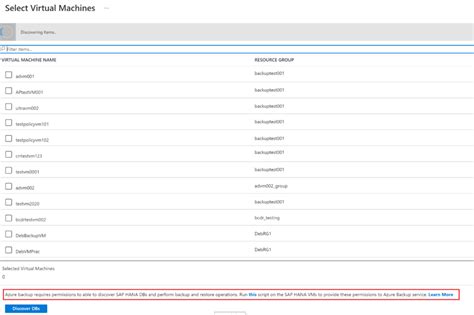 Azure Vm에서 Sap Hana 시스템 복제 데이터베이스 백업 미리 보기 Azure Backup Microsoft