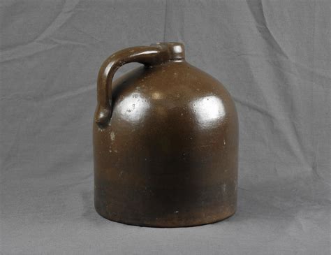 Antique Stoneware Jug Primitive Crock Brown Pottery Home Etsy