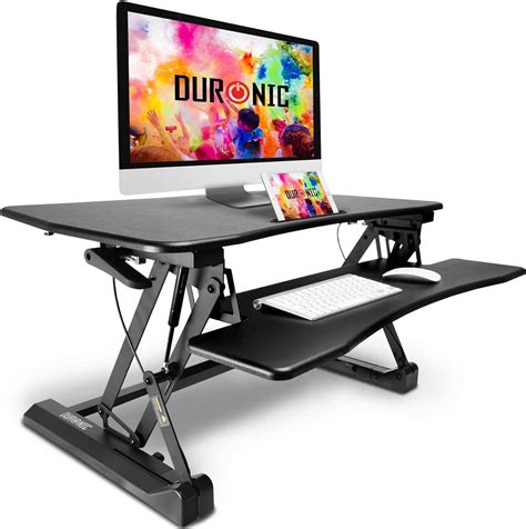 Amazon co jp Duronic Sit Standデスク DM05D2黒高さ調整可能台90cmx59cm高さ14cm