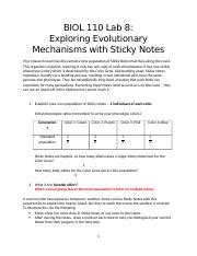 Exploring Evolutionary Mechanisms With Sticky Notes Course Hero