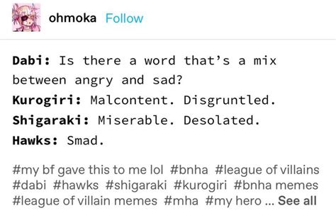 Pin By Pinner On League Of Villains My Hero Academia Memes Boku No