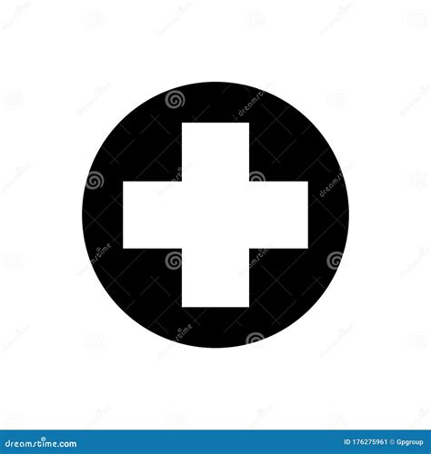 Cross Inside Circle Silhouette Style Icon Vector Design Stock Vector