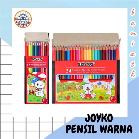 Jual PENSIL WARNA JOYKO PANJANG 24 WARNA 12 WARNA JOYKO PW 12