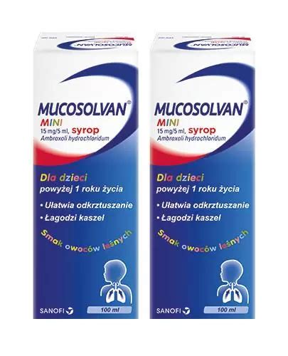 Mucosolvan Mini 15mg 5 Ml Syrop Dla Dzieci Na Kaszel 2x 100 Ml 2 PAK