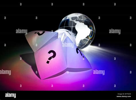 Globe And Paper Fortune Teller For Background Stock Photo Alamy