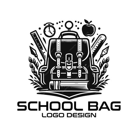 School Bag Vector Logo Design Premium Ai Generated Vector