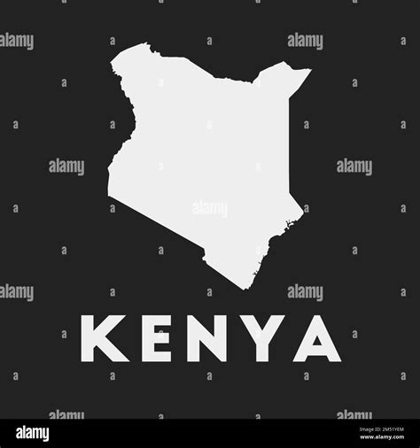 Kenya Icon Country Map On Dark Background Stylish Kenya Map With