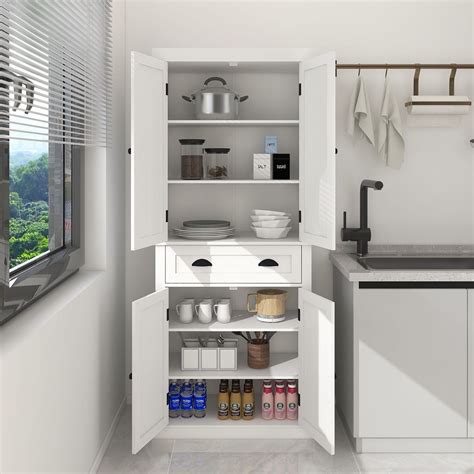 Kadyn Freestanding Kitchen Pantry Storage Cabinet With Doors And